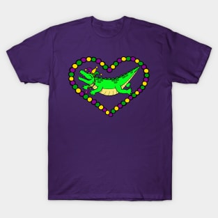 Mardi Gator Heart T-Shirt